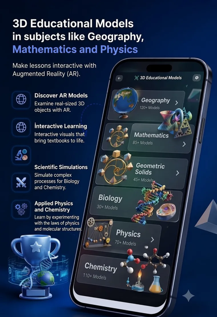 QuAlsar: Coğrafya, Matematik ve Fizik derslerinde 3D eğitim modelleri